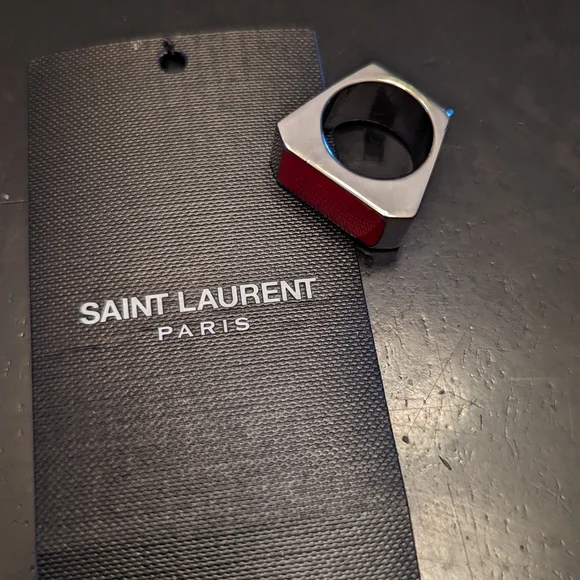 NWT YSL Red Color Block Ring, sz 6 - Picture 3 of 6
